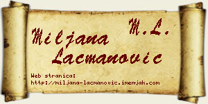 Miljana Lacmanović vizit kartica
